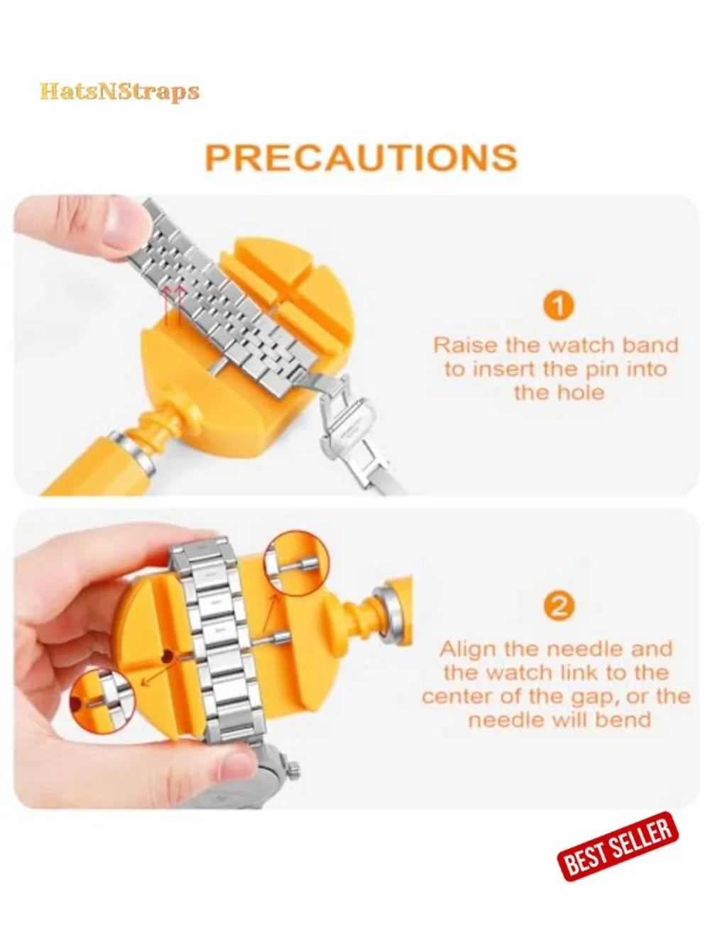 Watch Link Removal Kit with Hammer, 20 Spare Pins, Professional Repair Tool